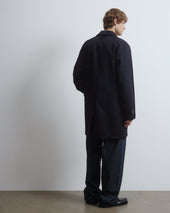 Joyce lined coat in combed pure virgin wool twill, water-repellent. Blue - Navy