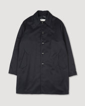 Joyce lined coat in combed pure virgin wool twill, water-repellent. Blue - Navy