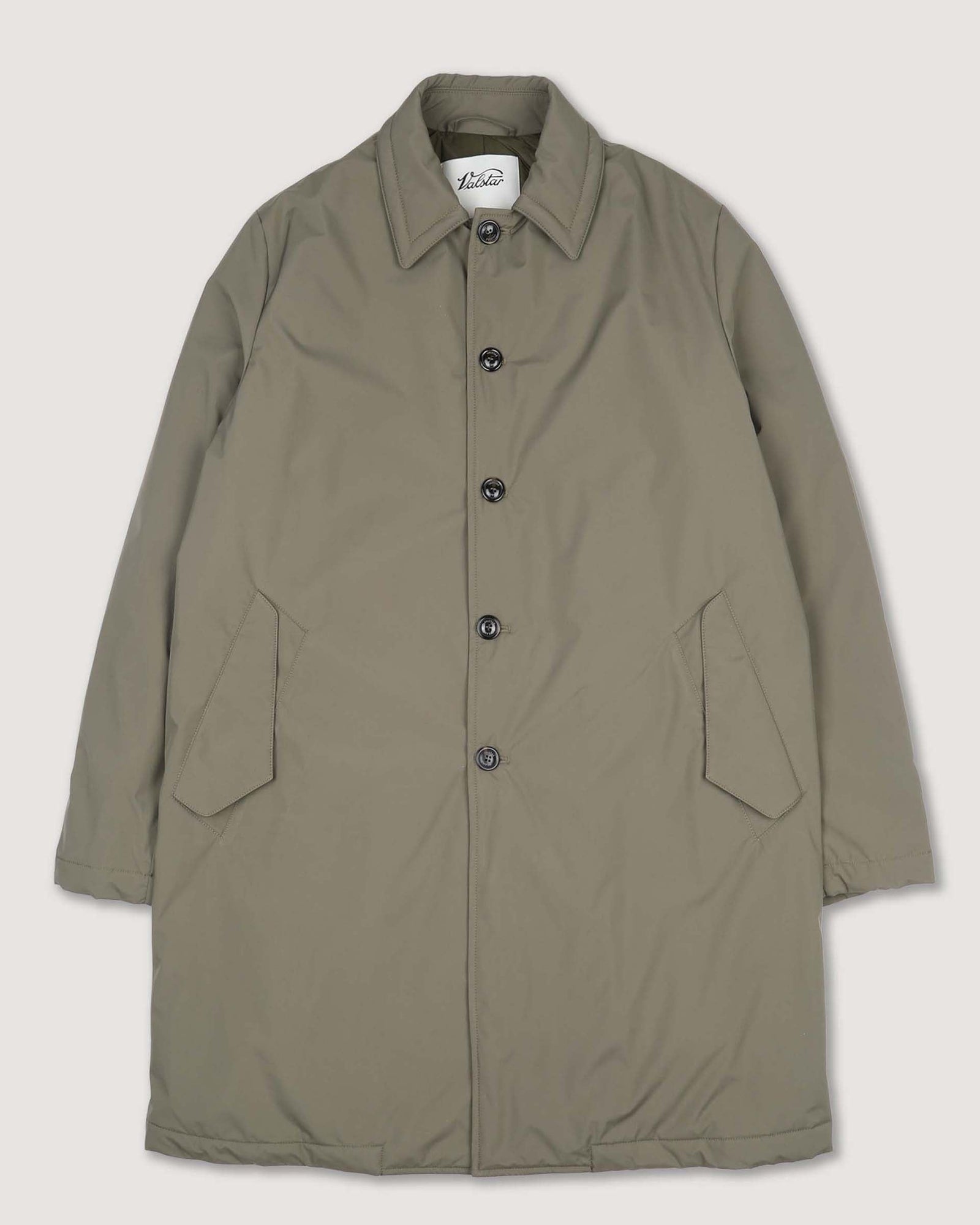 Joice Padded Overcoat In Technical Waterproof Microfiber Green Cappero