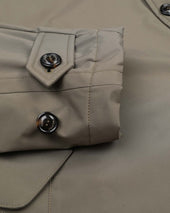 Joice padded overcoat in technical waterproof microfiber. Green - Cappero