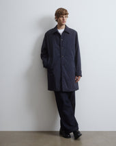 Joice padded overcoat in technical waterproof microfiber. Blue - Navy