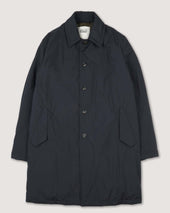 Joice padded overcoat in technical waterproof microfiber. Blue - Navy