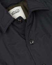 Joice padded overcoat in technical waterproof microfiber. Blue - Navy