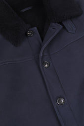 Norrland shearling suede overcoat - Dark blue