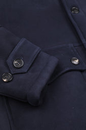 Norrland shearling suede overcoat - Dark blue