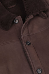 Norrland shearling suede overcoat. Marrone - Fondente