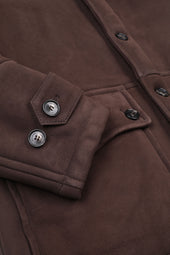 Norrland shearling suede overcoat. Marrone - Fondente