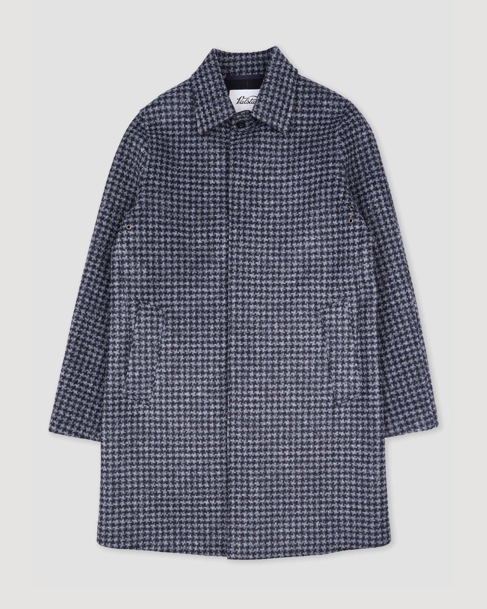 Pied De Poule Trench Coat In Technical Wool Jersey Multicolor Grey