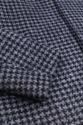 Pied-de-poule trench coat in technical wool jersey. Multicolor - Navy/Grey