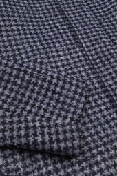 Pied-de-poule hooded parka in technical wool jersey. Multicolor - Navy/Grey