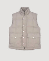 Oliver goose down vest in water-repellent technical fabric. Beige - Sughero