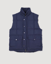 Oliver goose down vest in water-repellent technical fabric. Blue - Navy