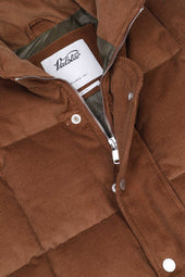 Oliver goose down vest in cotton corduroy. Brown - Sandal