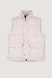 Oliver goose down vest in cotton corduroy. Cream - Dust