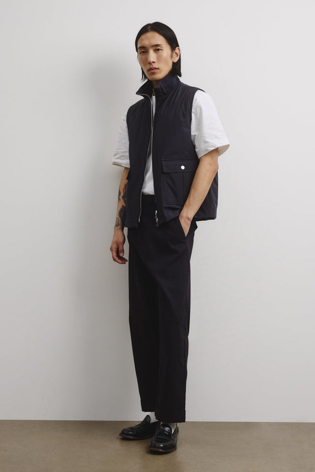Caddy vest in 3 layer microfiber. waterproof. Blue - Navy