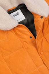 Yosemite down padded vest in suede leather whit shearling collar. Brown - Yolk