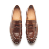 Aurus Penny Loafer Shell Cordovan Mahogany Hand Welted Cordovan Series