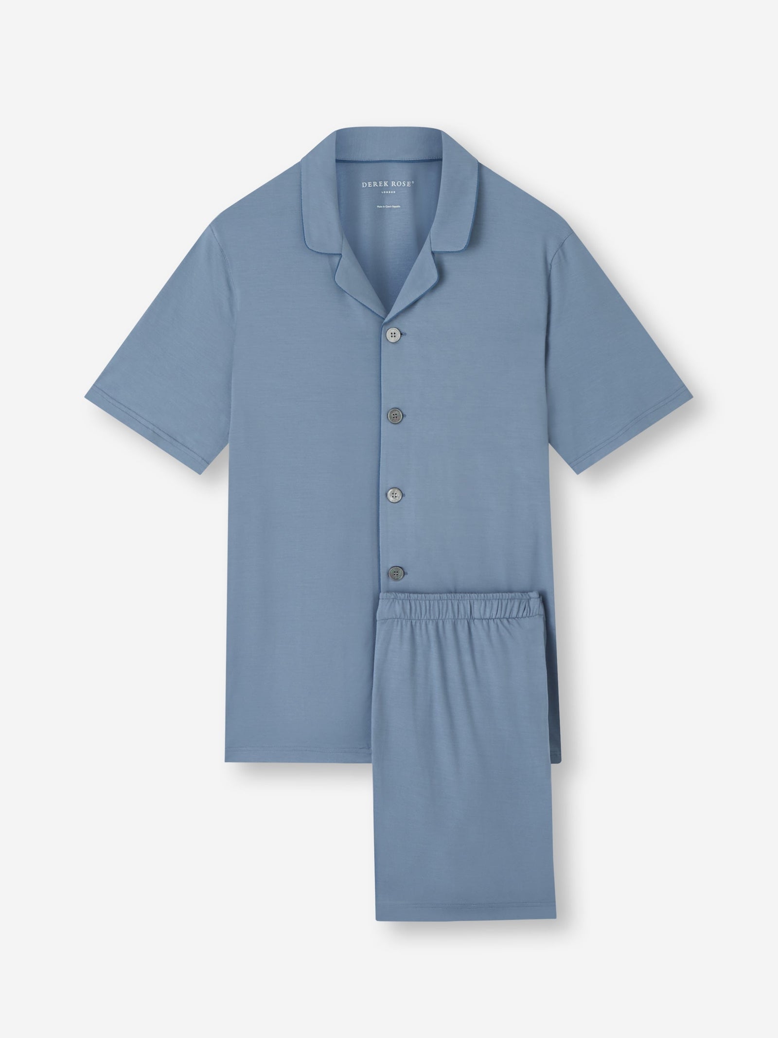 Men's Short Pajamas Basel Micro Modal Stretch Storm Blue