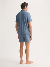 Men's Short Pajamas Basel Micro Modal Stretch Storm Blue