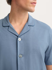 Men's Short Pajamas Basel Micro Modal Stretch Storm Blue