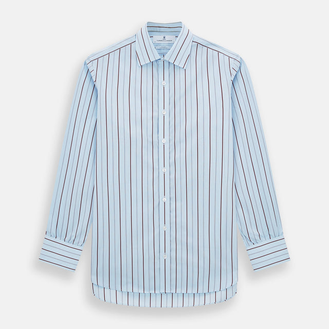 Burgundy Wide Pinstripe Mayfair Shirt