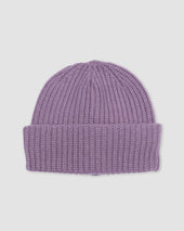 Cashmere ribbed beanie. Purple - Malva