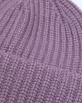 Cashmere ribbed beanie. Purple - Malva