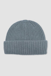 Cashmere ribbed beanie. Green - Field
