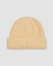Cashmere ribbed beanie - Yellow