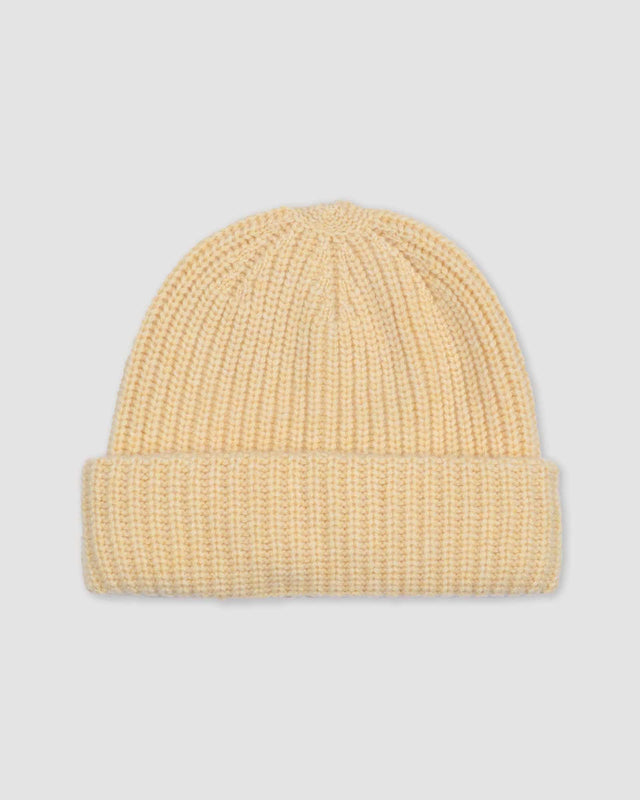 Cashmere ribbed beanie - Yellow