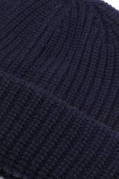 Cashmere Ribbed Beanie Blue