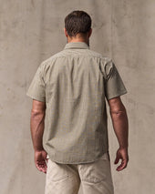 Short Sleeve Chambray Shirt - Coffee / Natural Plaid