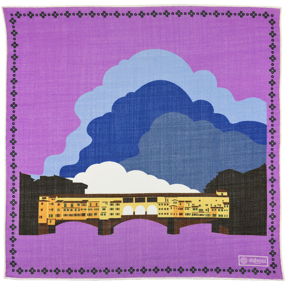 Ponte Vecchio Wool Silk Pocket Square Lilac 40x40cm