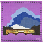 Ponte Vecchio Wool / Silk Pocket Square - Lilac - 40x40cm