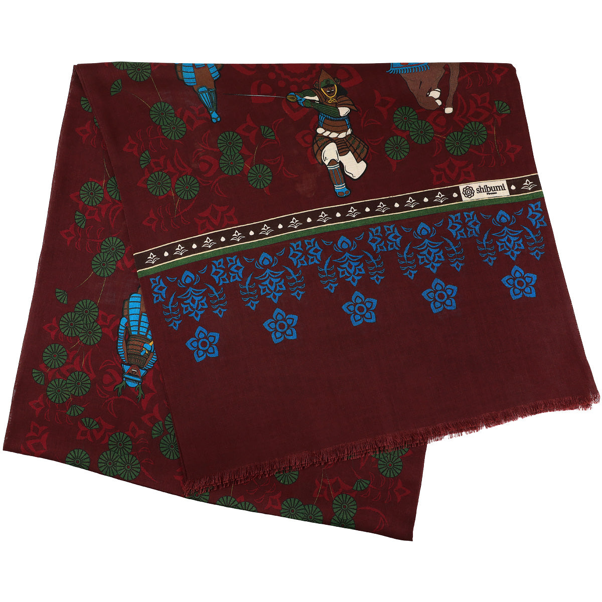 Samurai Printed Wool Silk Scarf