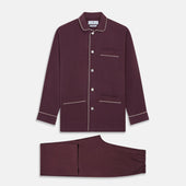 Plain Plum Silk Modern Pyjama Set
