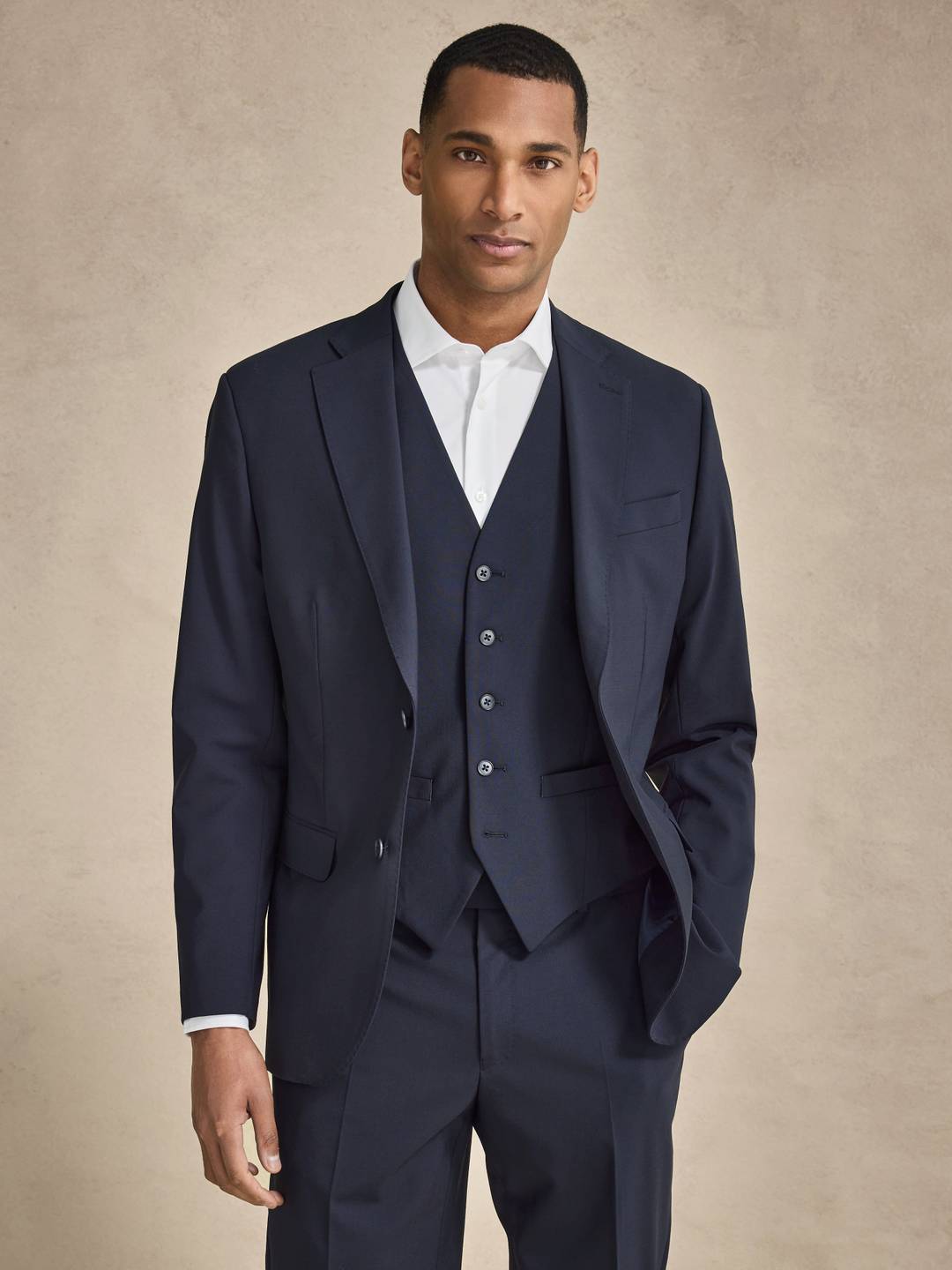 Dark Blue Three Piece Suit