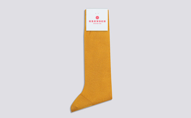 MEN'S PIQUE SOCK - MUSTARD