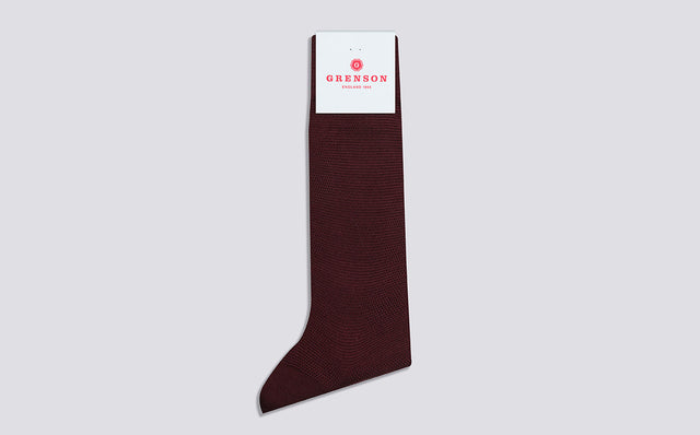 MEN'S PIQUE SOCK - BURGUNDY