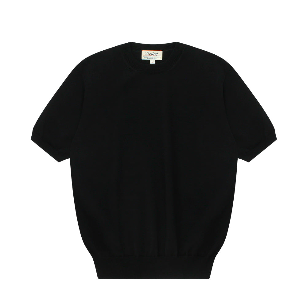 Essential Short Sleeve Round Knit