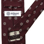 Shibumi Flower Jacquard Silk Tie Hand Rolled
