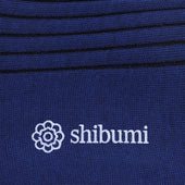 Knee Socks Shadow Stripes Blue Black Pure Cotton