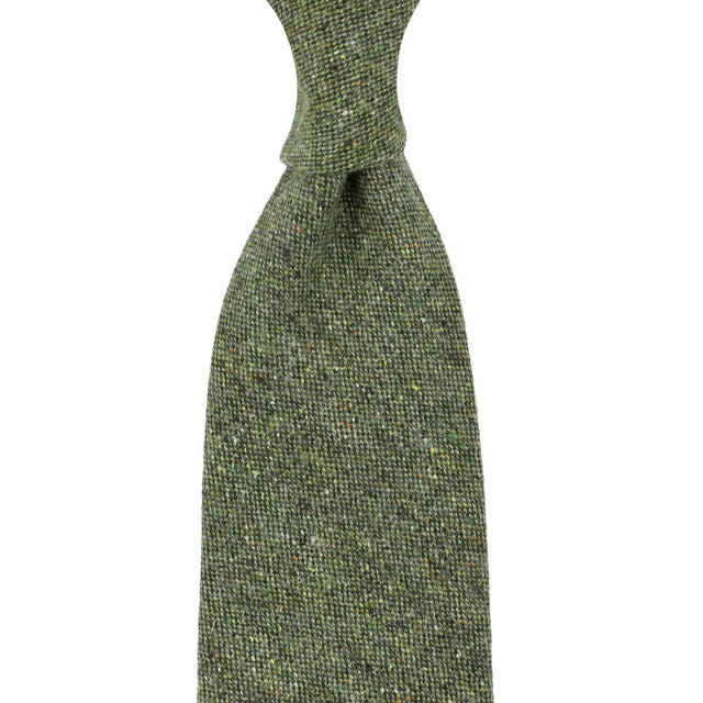 Donegal Wool Tie - Green - Hand-Rolled