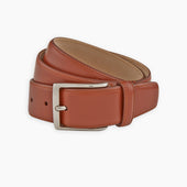 Red Classic Calf Leather Satin Belt
