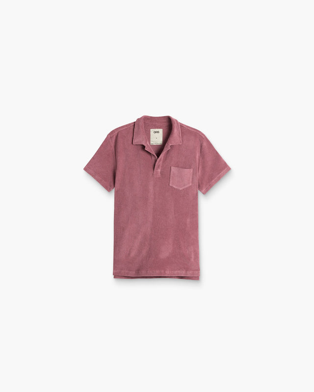 Dusty Plum Polo Terry Shirt