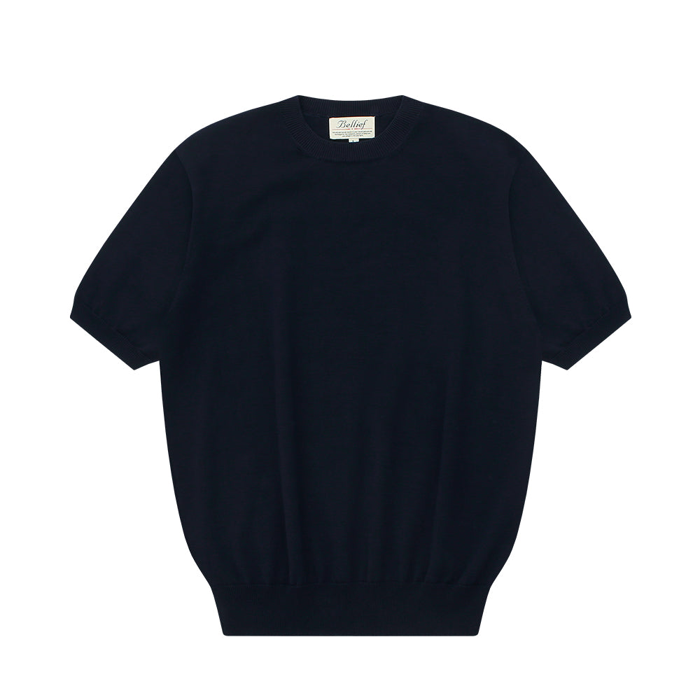 Essential Short Sleeve Round Knit