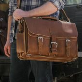 Front Pocket Leather Briefcase