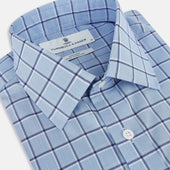 And Navy Windowpane Mayfair Shirt