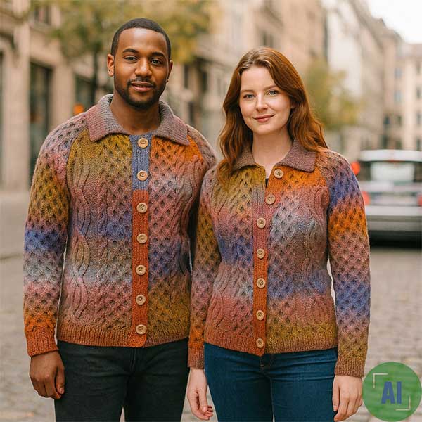 42a Honeycomb Lumber Cardigan 100 Pure New Wool