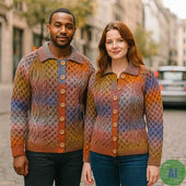 42a Honeycomb Lumber Cardigan 100 Pure New Wool